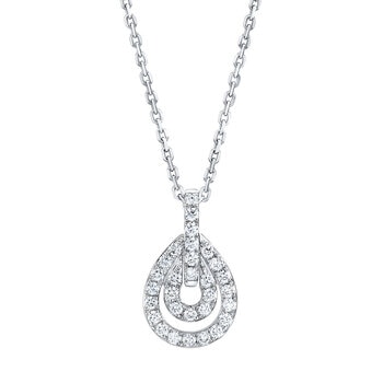 0.50ctw Round Brilliant Cut Diamond Pendant, 14ct White Gold