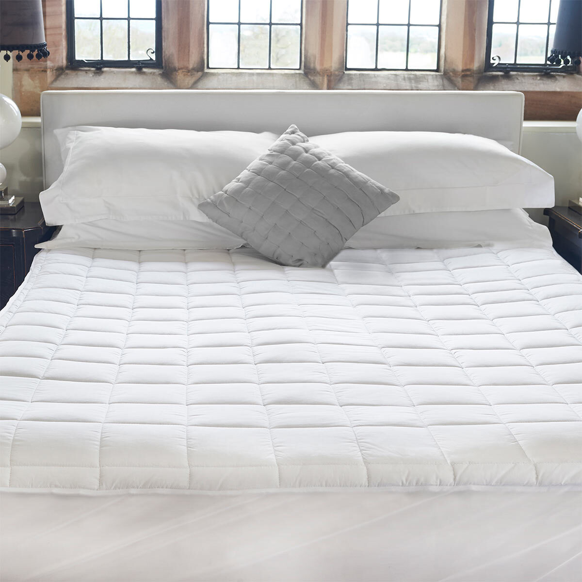 Dreamland king size dual control heated mattress protector quilted cotton sale