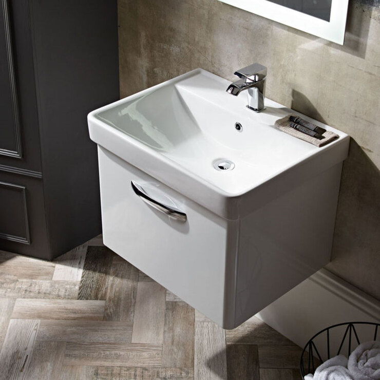 Tavistock Curve 500mm Wall Mounted Vanity Unit in Grey ...