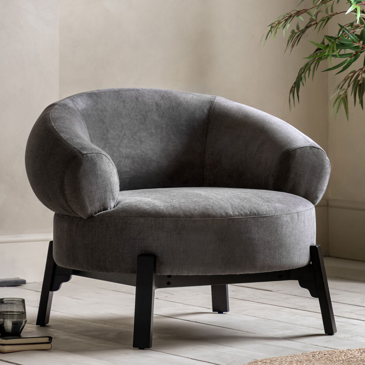 Gallery Ardo Grey Velvet Armchair