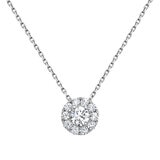 1.35ctw Round Brilliant Cut Diamond Halo Pendant, 14ct White Gold