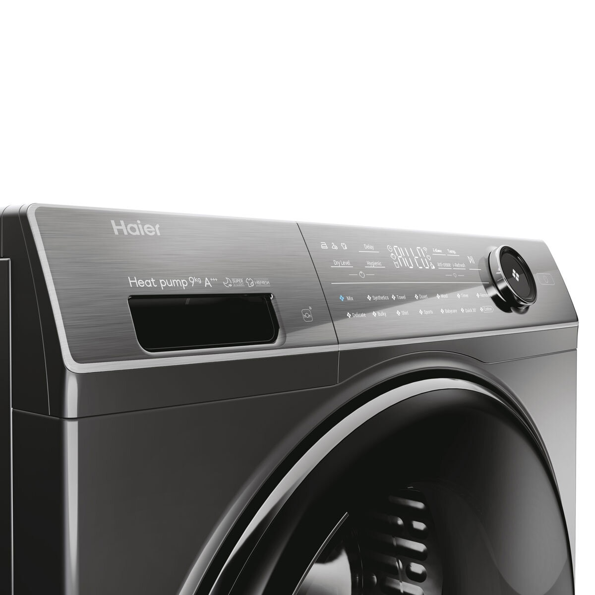 Haier HD90-A3Q979SU1 9kg, Heat Pump Tumble Dryer A+++ in Graphite