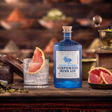 Drumshanbo Gunpowder Gin, with glass and grapefruit