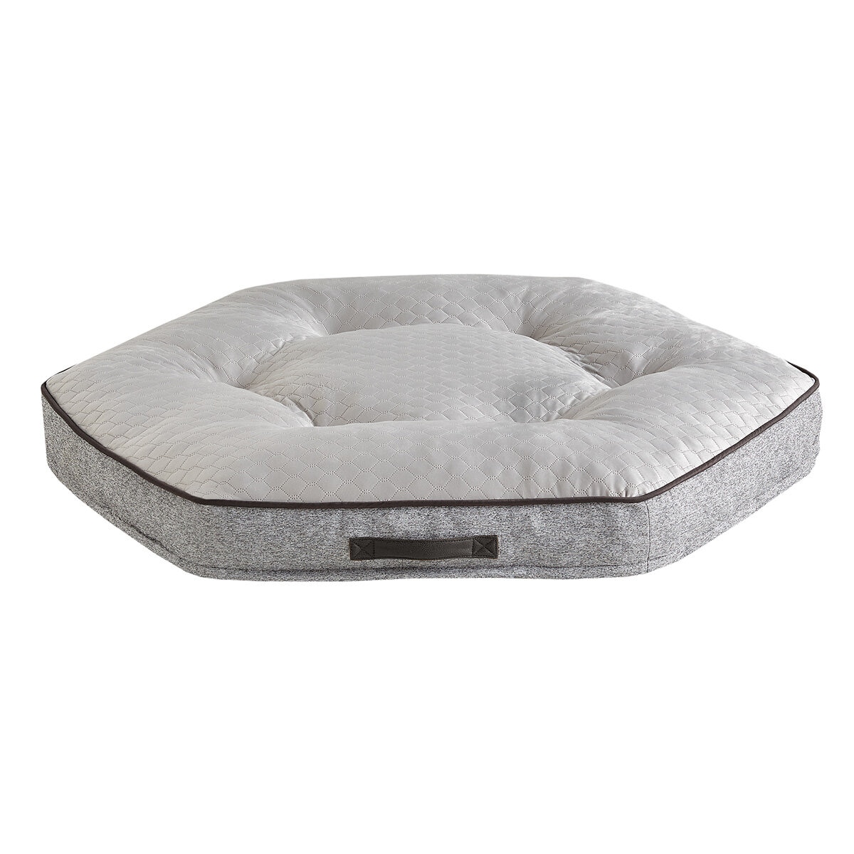 Kirkland Signature Hexagon Napper Pet Bed 42" (106.7cm) in Grey Quilted