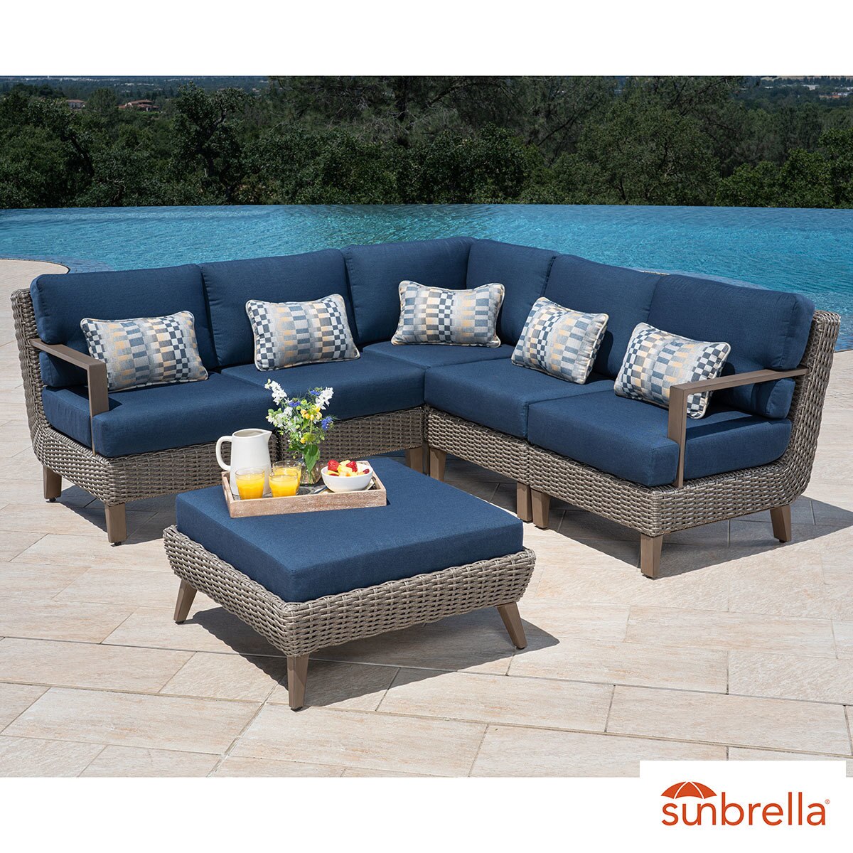 blue outdoor sectional