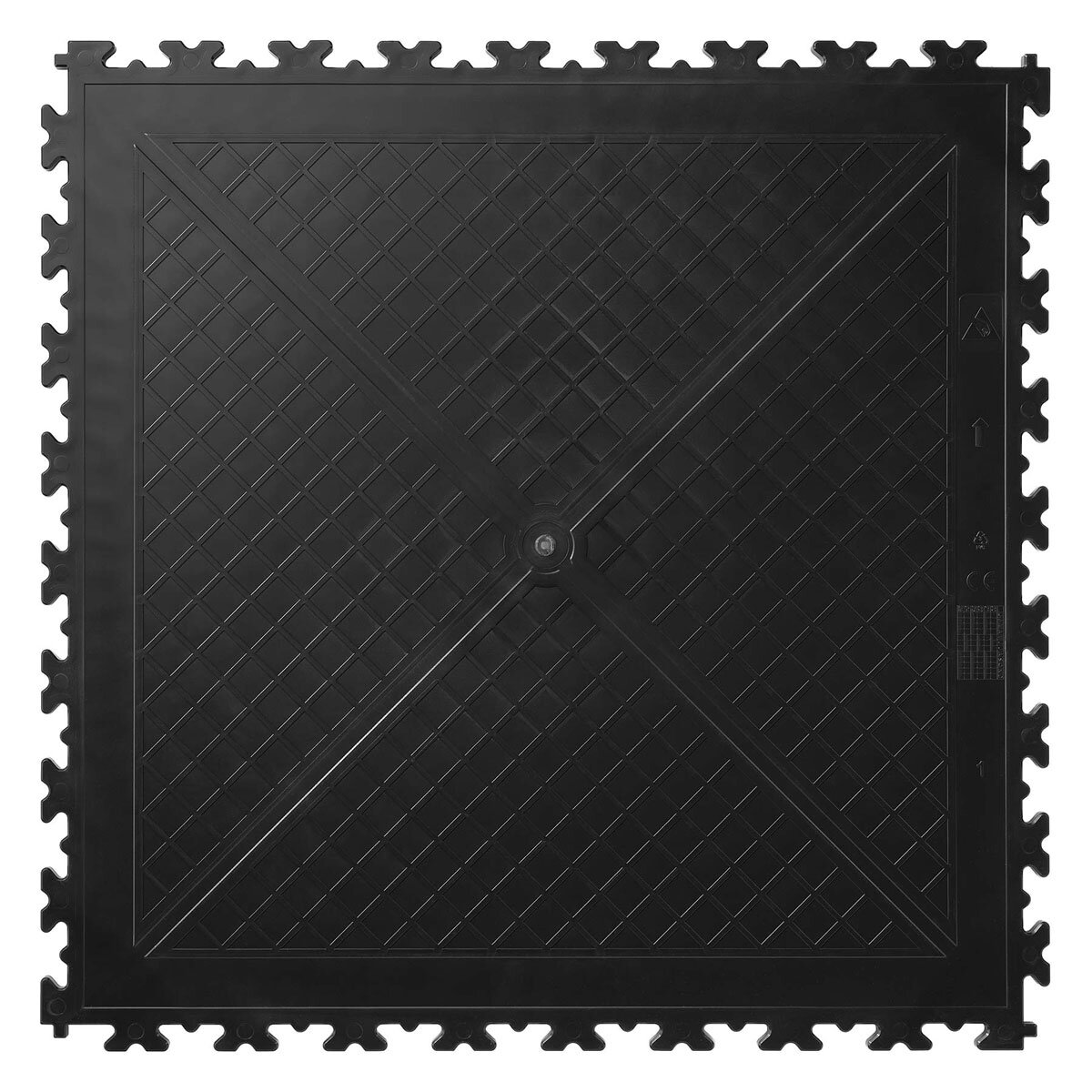 Klikflor RX500 7mm Recycled Garage Floor Tiles 4 pack (497 x 497 x 7mm) - 0.98m² per pack in Black