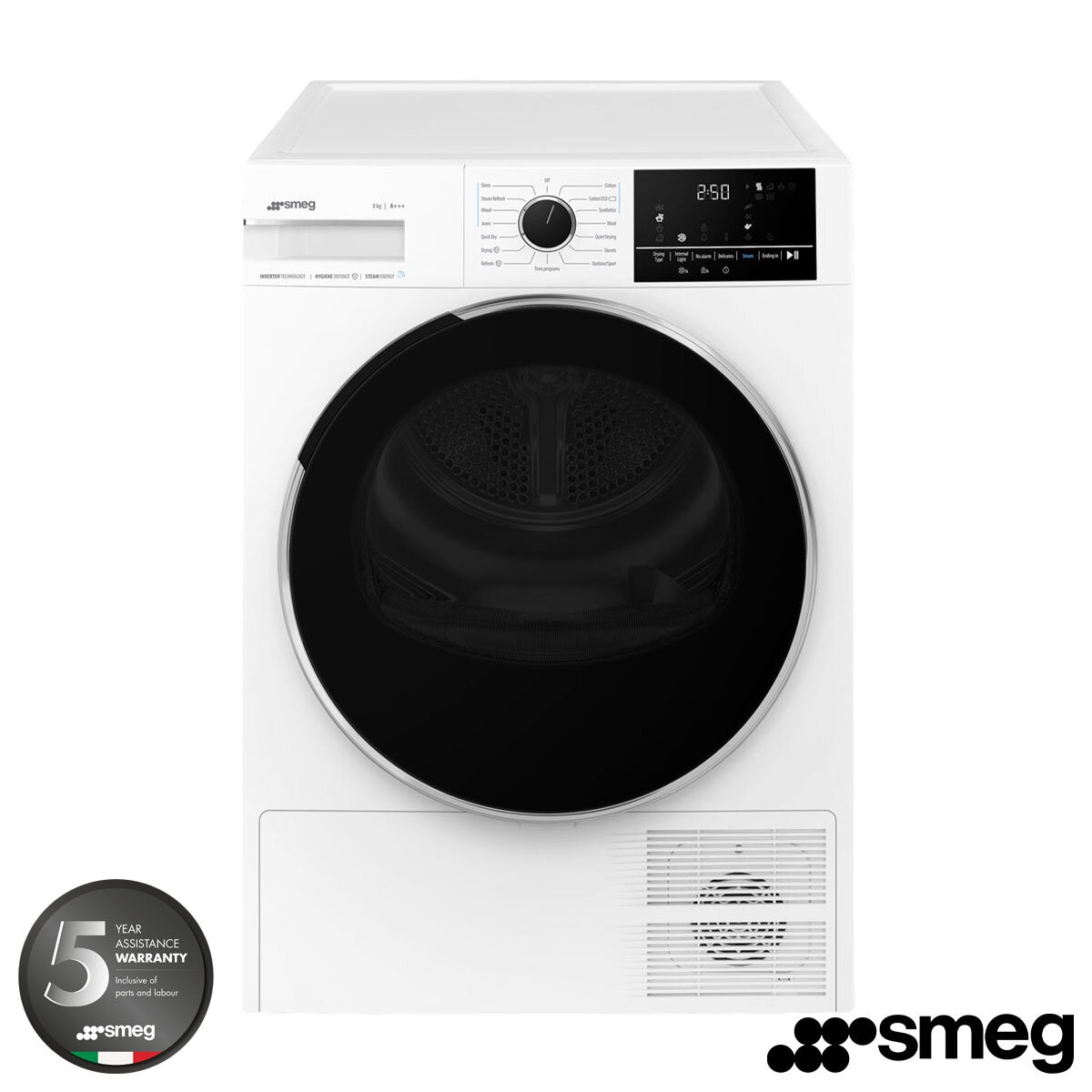 Smeg DNP83SEUK 8kg Heat Pump Dryer A+++ Rating in White