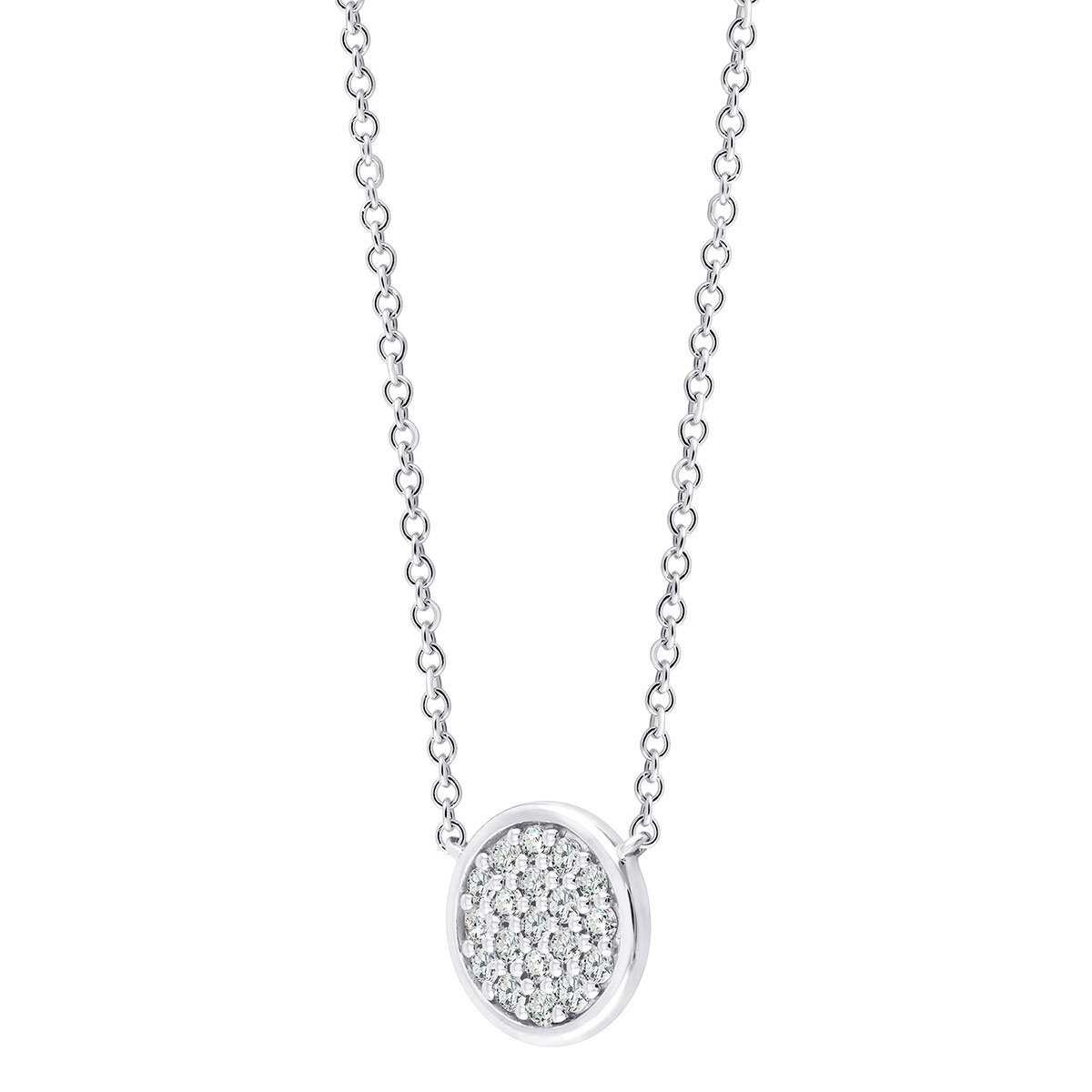 0.25ctw Round Brilliant Diamond Necklace, 14ct White Gold