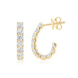 1.50ctw J Hoop Diamond Earrings