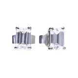 Diamonfire Sterling Silver Emerald Cut Cubic Zirconia Stud Earrings