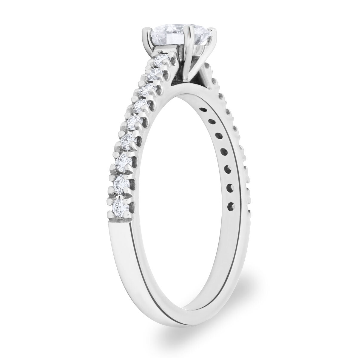 0.74ctw Round Brilliant Cut Diamond Ring, Platinum