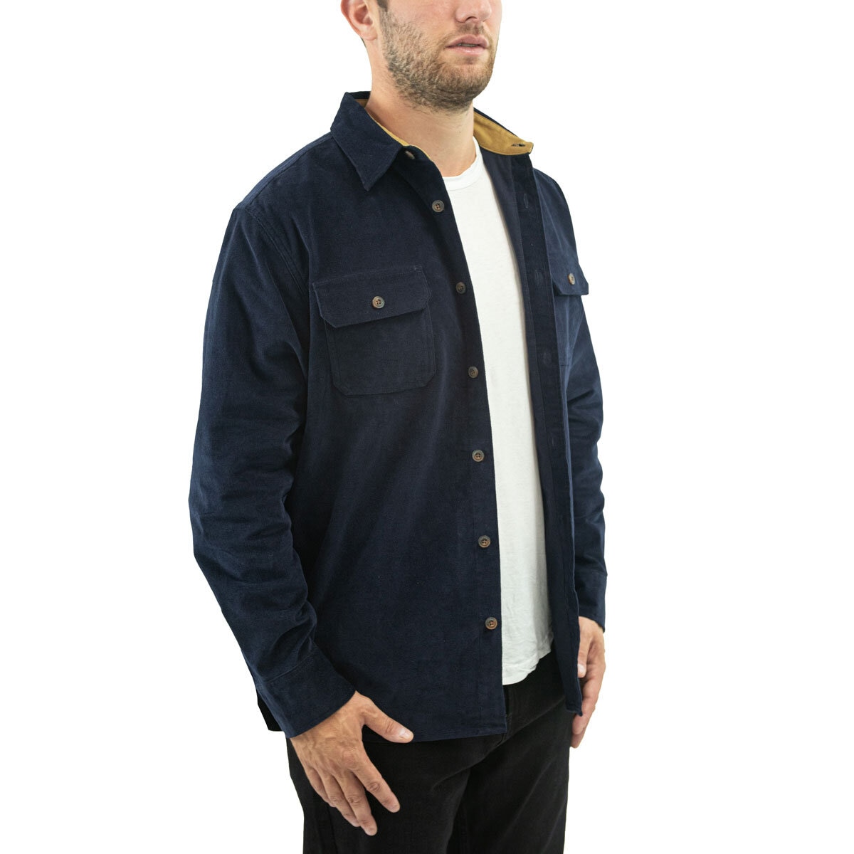 Jachs Men's Cord Shirt in Navy