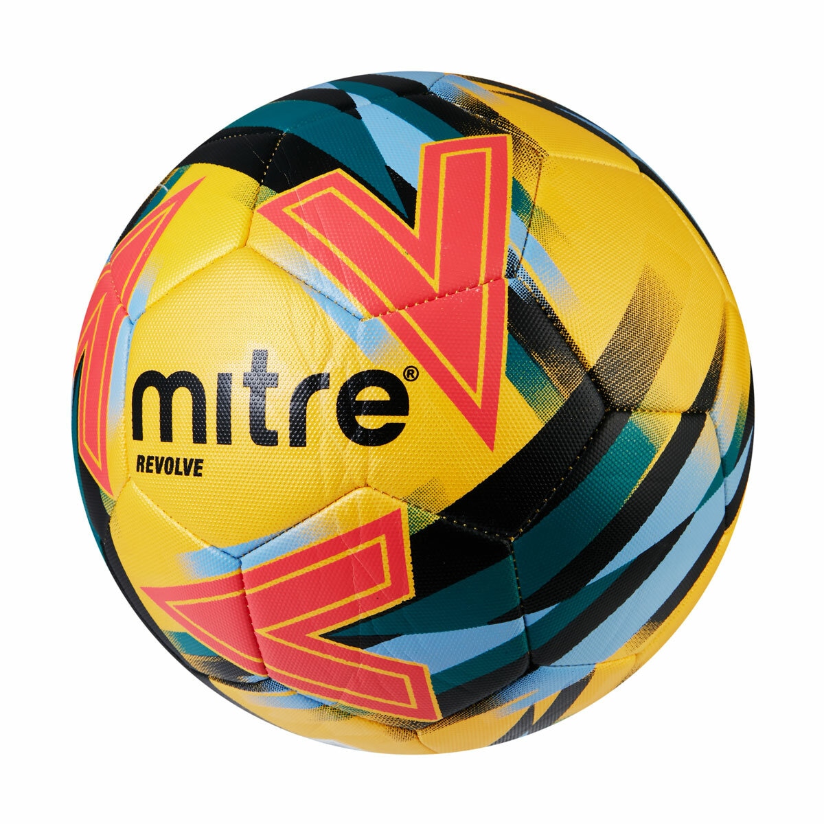 Studio image of the Mitre Revolve Football Size 5 in Orange Studio image of the Mitre Revolve Football Size 5 in Orange
