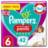 Pack of Pampers nappies purple plastic