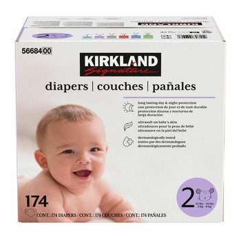 Kirkland Signature Nappies, Size 2, 174 Pack Kirkland Signature Nappies, Size 2, 174 Pack