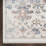 Elegant heirloom rug, tradtional design in ivory, grey  floral tones