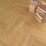 lifestyle image of natural herringbone flooring