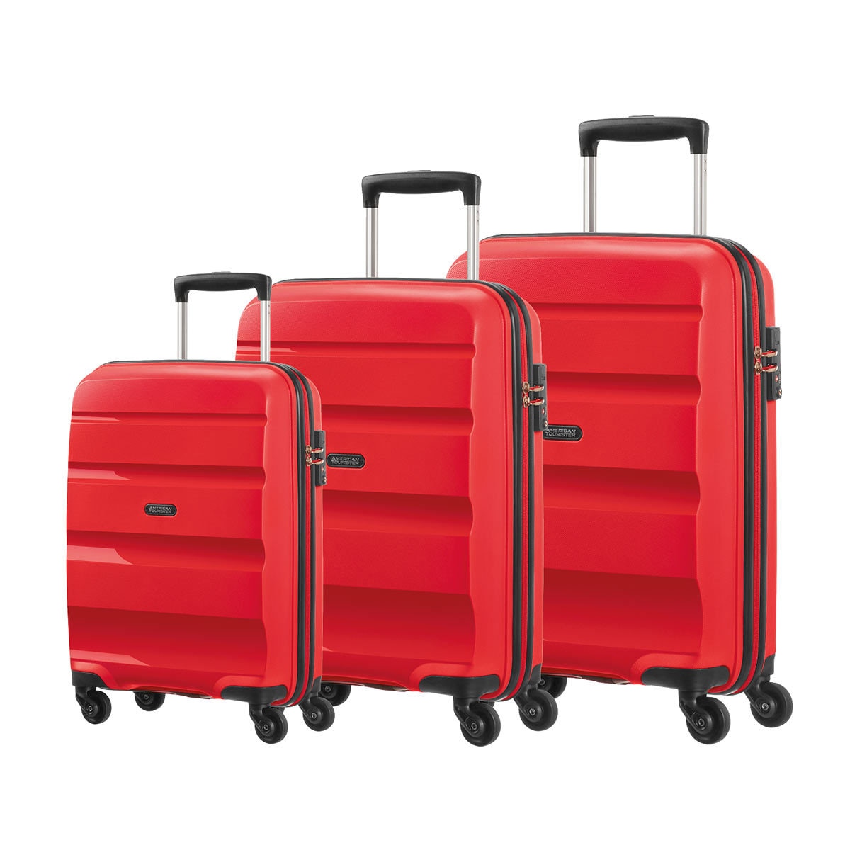 American Tourister Bon Air 3 Piece Hardside Suitcase Set, Red | Co...