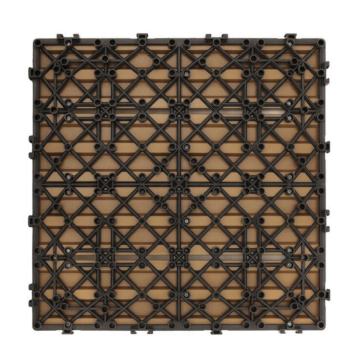 Golden Select Light Brown WPC Deck Tiles - 0.72m² Per Pack Golden Select Light Brown WPC Deck Tiles - 0.72m² Per Pack