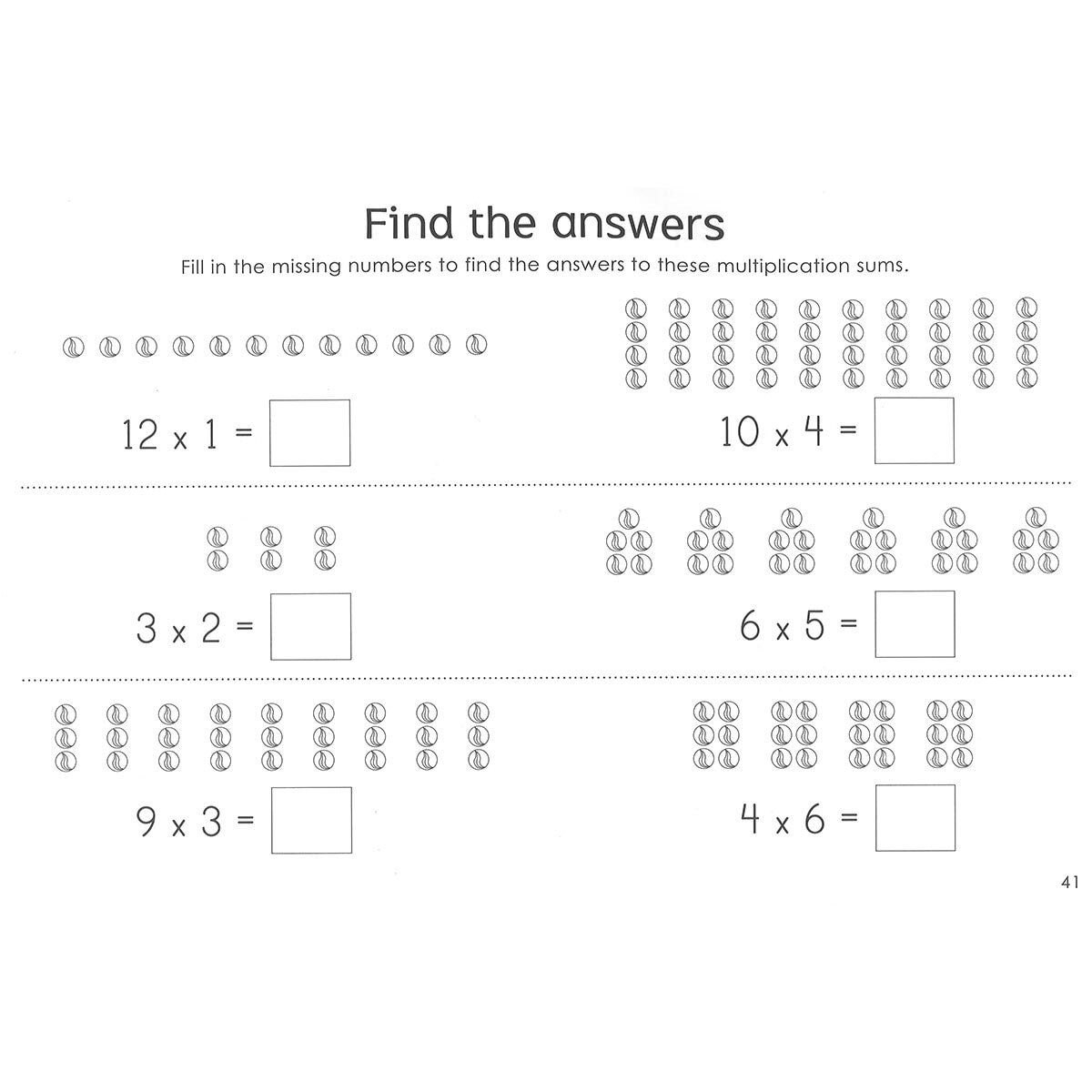 Page spread of Times Table