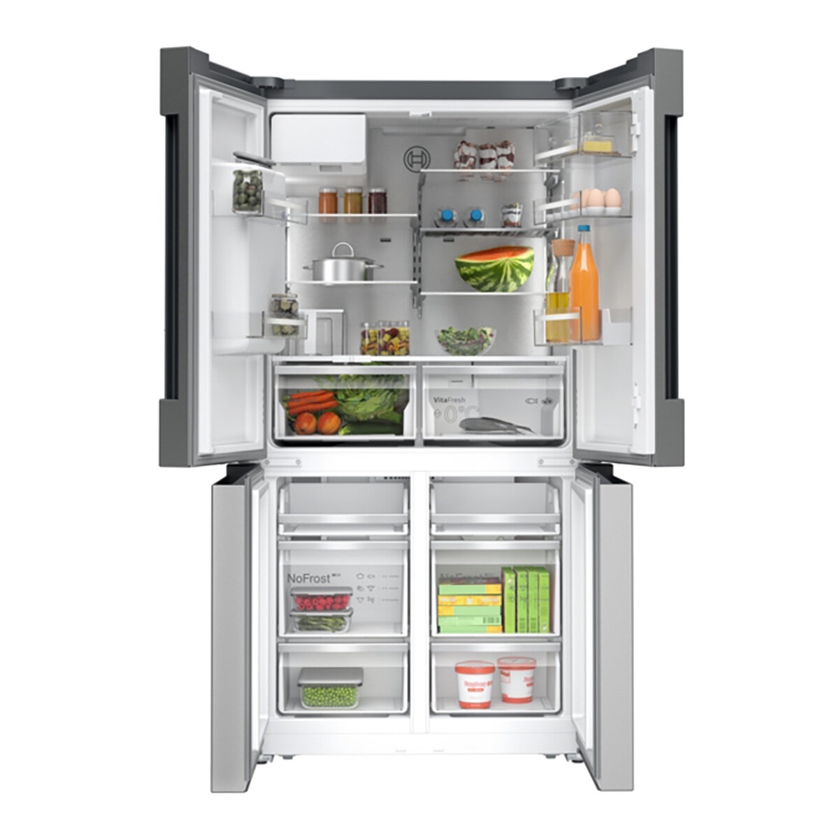 Bosch KFI96APEAG, Series 6, Freestanding Multi Door Fridge Freezer, E Rated in Silver