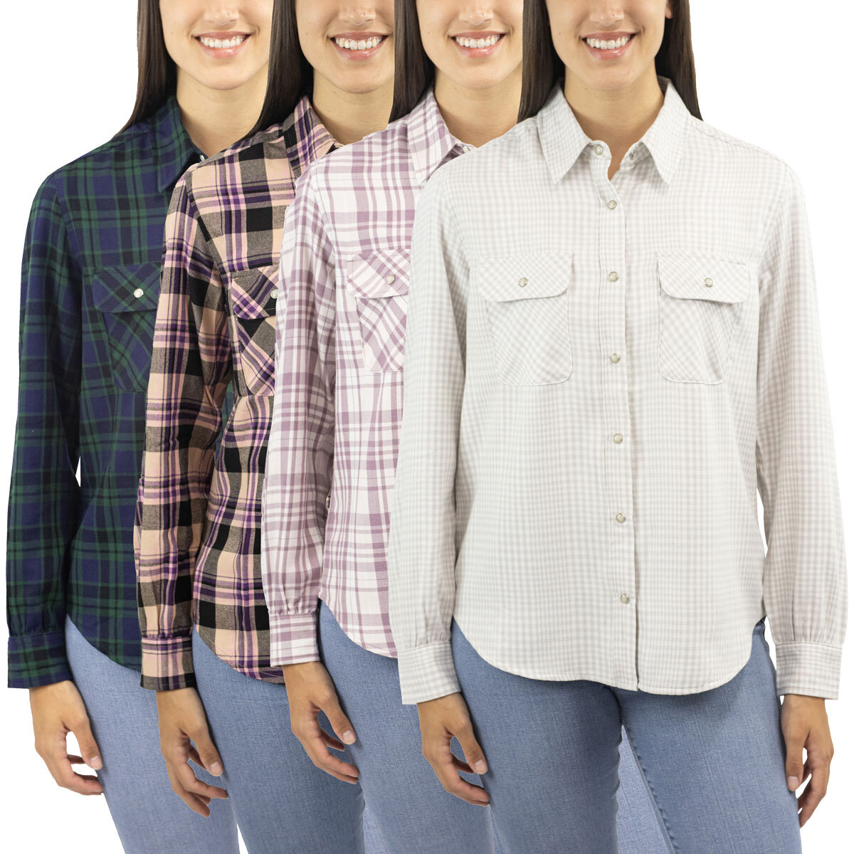 Jachs Ladies Plaid Flannel Shirt