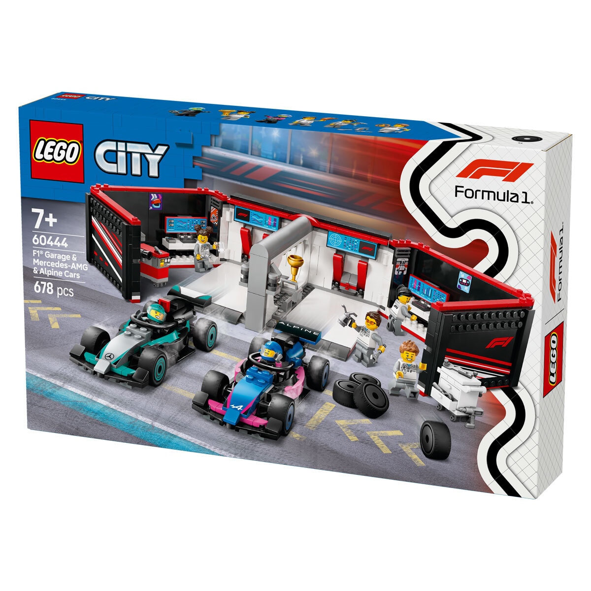 LEGO City F1® Garage & Mercedes-AMG & Alpine Cars - Model 60444 (7+ Years)