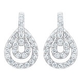 0.65ctw Round Brilliant Cut Diamond Drop Earrings, 14ct White Gold