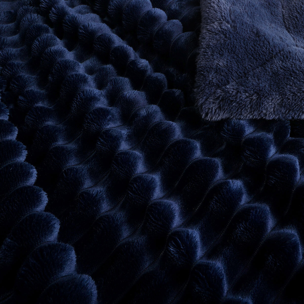 Life Comfort Textured Faux Fur Throw, 152 x 177 cm in Blue