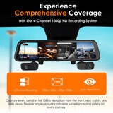 Rexing M4-CSC 4 Channel Mirror Dash Cam 12" Touch Screen at costco.co.uk