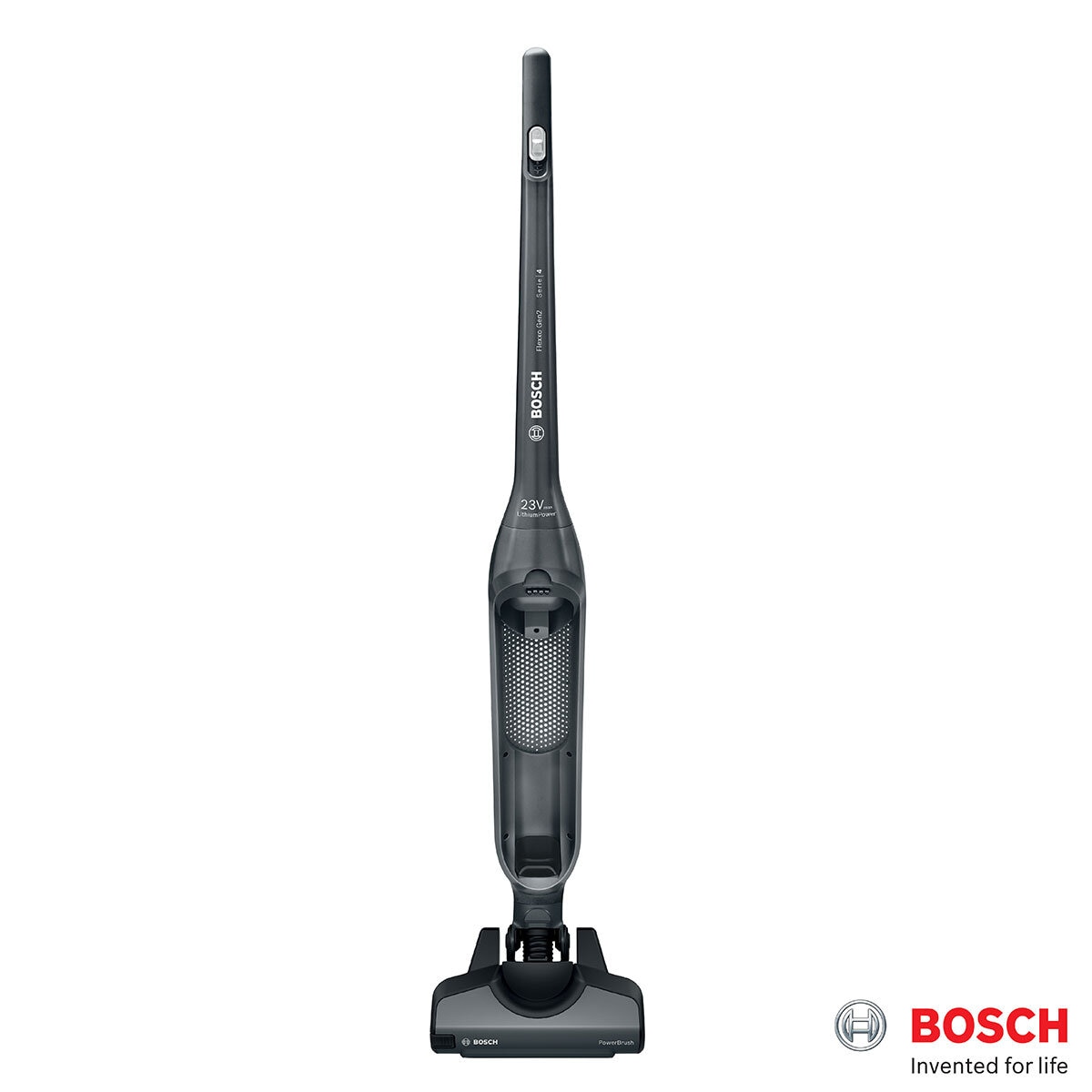 Side profile of Bosch Flexxo Vacuum with attachments