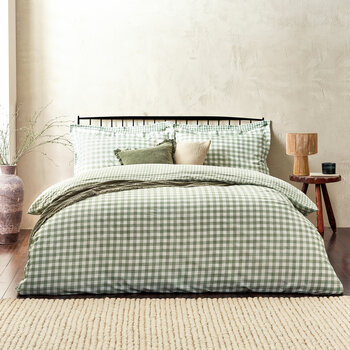 Yard Barton 100% Cotton Green Gingham Duvet Cover Set in 4 Sizes Yard Barton 100% Cotton Green Gingham Duvet Cover Set in 4 Sizes