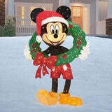 48 Inch (121cm) Holiday Mickey Wreath with LED Lights