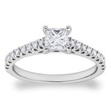 0.74ctw Priness & Round Brilliant Cut Diamond Ring , Platinum