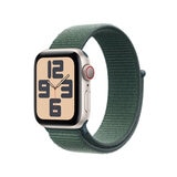 Apple Watch SE GPS + Cellular, 40mm Starlight Aluminium Case with Lake Green Sport Band Loop, MXGH3QA/A