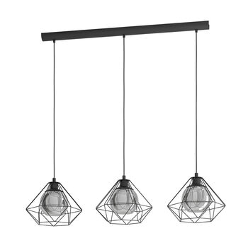 Eglo Vernham 3 Light Black Geometric Steel Pendant