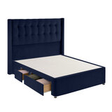 Silentnight Velvet Continental Divan Base with Bloomsbury Headboard in 2 Colours & 3 Sizes