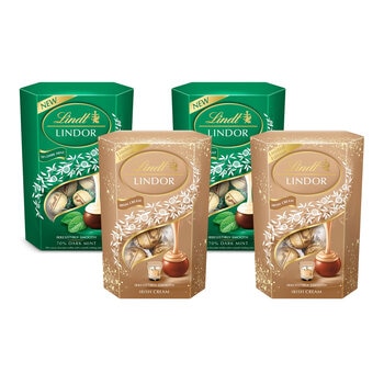 Lindt Lindor Dark Mint & Irish Cream Chocolate Truffles, 4 x 200g 