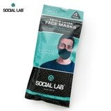 Social Lab Triple Layer Men's Reusable Face Masks, 4 Pack