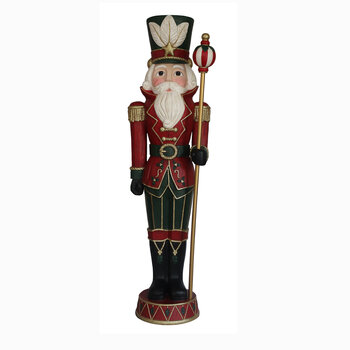 6ft (1.8m) Un-Lit Wood Carved Nutcracker