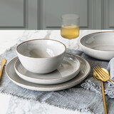 Over & Back Stoneware Dinnerware Set, 16 Piece