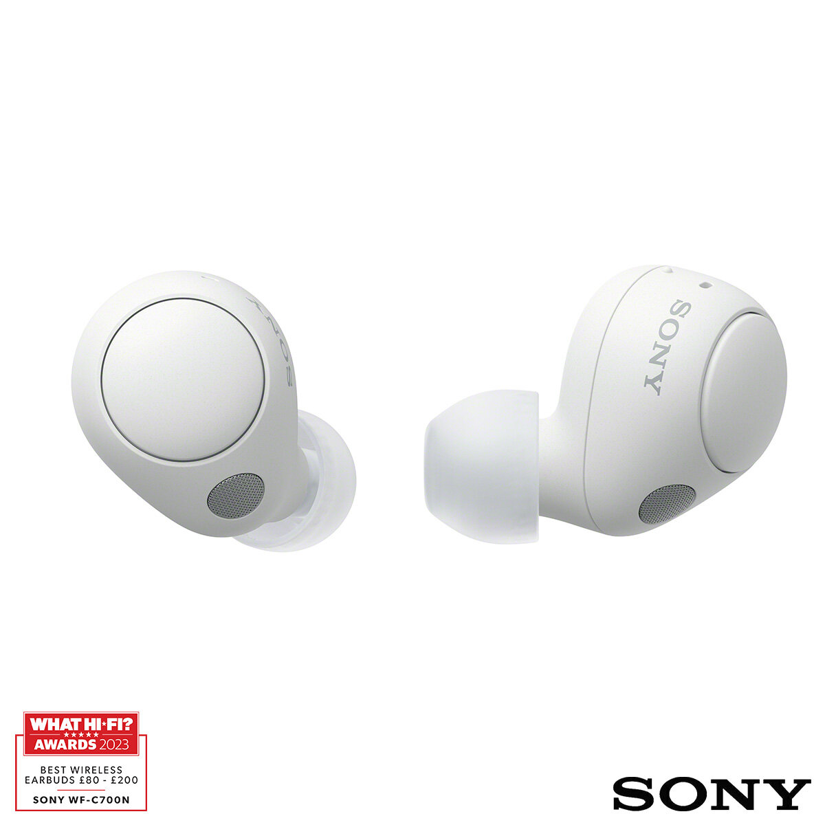 White in ear headphones