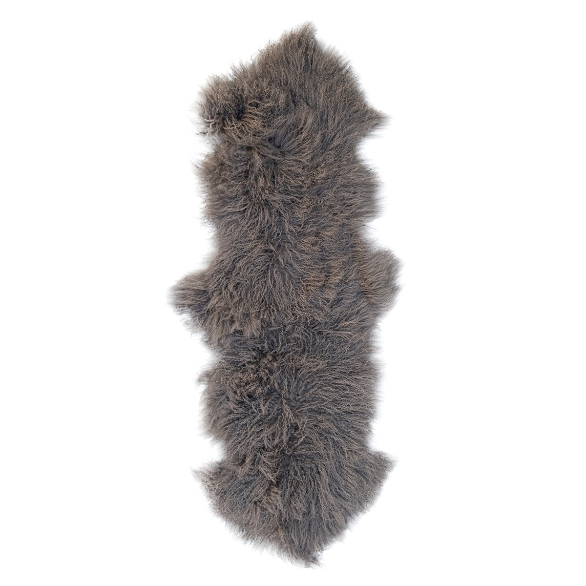 Naturally Sheepskins Mongolian Double Rug 180 x 55 cm in Grey