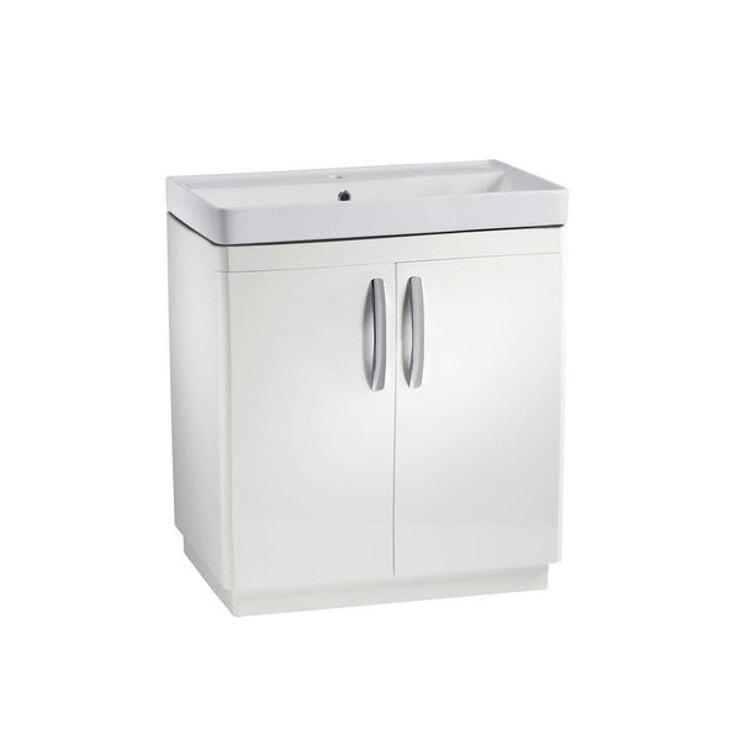 Tavistock Curve 800mm Floor Mounted 2 Door Vanity Unit in White | Costco UK