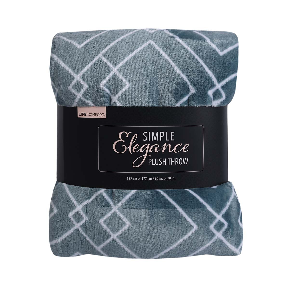 Life Comfort Printed Plush Throw in Teal, 152 x 177 cm