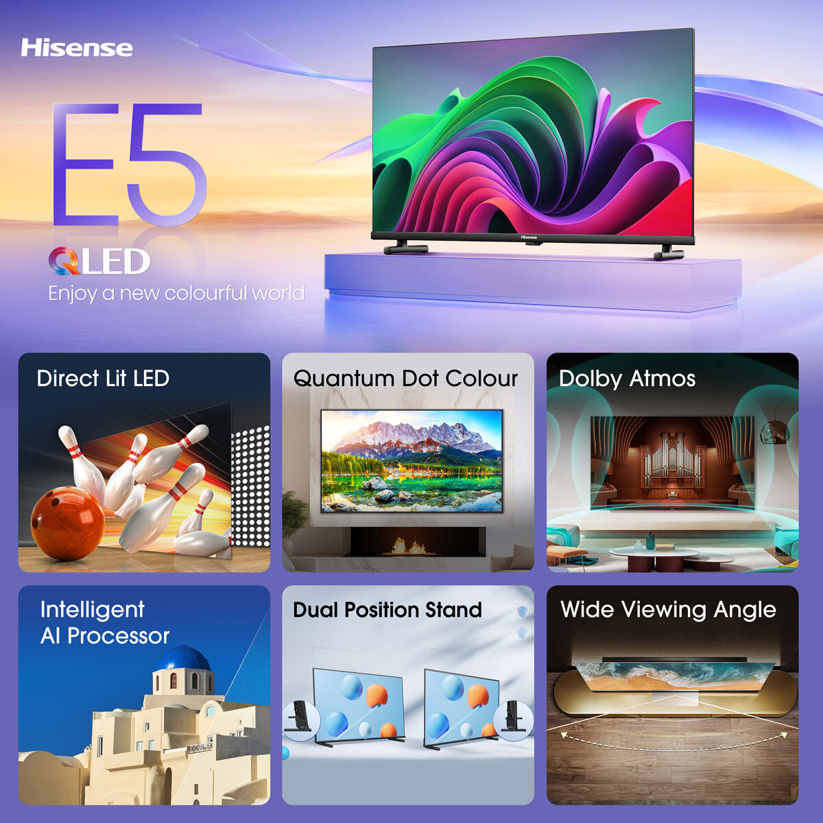 Infographics HISENSE 32E5NQTUK 32" 4K UHD QLED TV