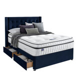 Silentnight 4 drawer velvet divan in maritime