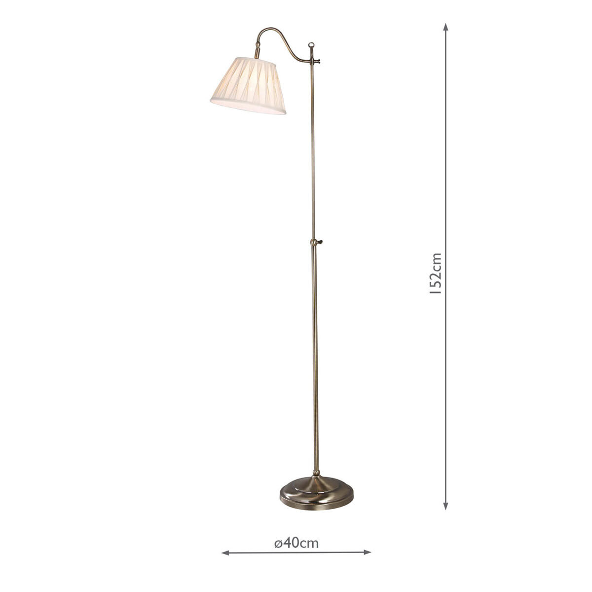 Suffolk Rise & Fall Floor Lamp Antique Brass With Shade