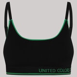 United Colors of Benetton Seamless Bra 2 Pack in Black & Green