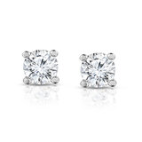 0.70ctw Round Brilliant Cut Diamond Solitaire Stud Earrings, 18ct White Gold